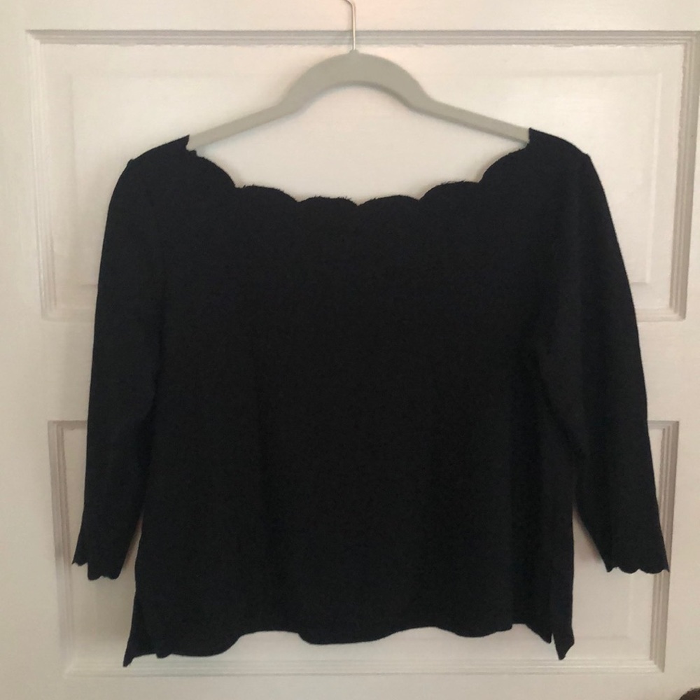 Scalloped neckline top